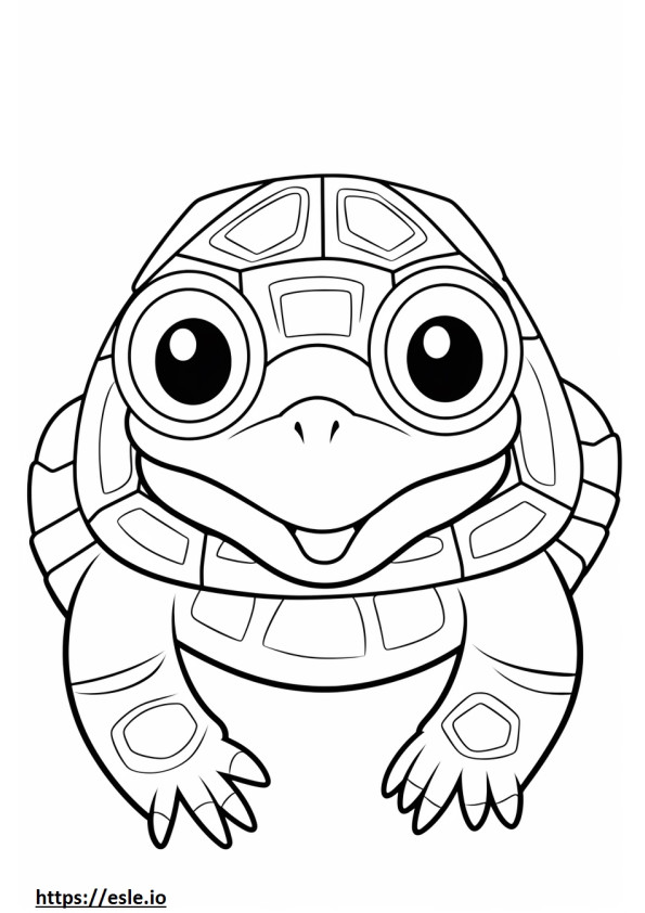 Box Turtle Kawaii szinező