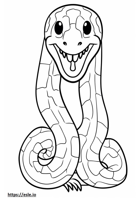 Coloriage Serpent Gopher Kawaii à imprimer