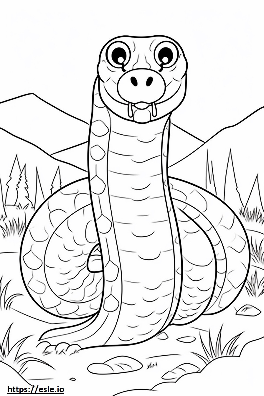 Gopher Snake Kawaii coloring page
