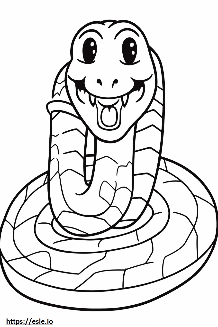Coloriage Serpent Gopher Kawaii à imprimer