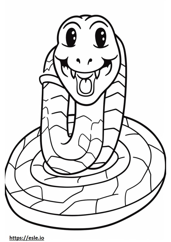 Serpiente Gopher Kawaii para colorear e imprimir