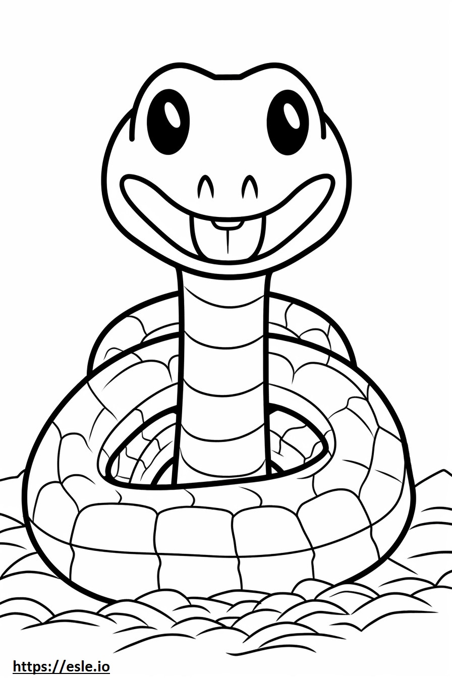 Serpiente Gopher Kawaii para colorear e imprimir