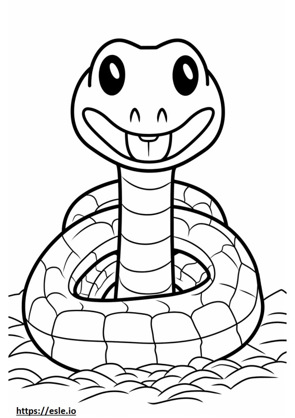 Gopher Snake Kawaii värityskuva