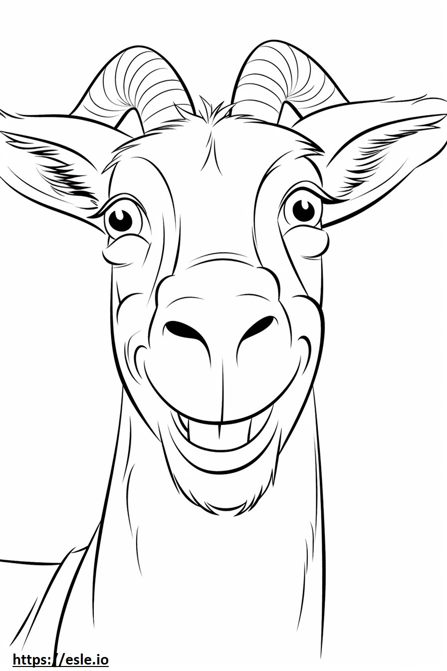 Emoji uśmiechu kozy LaMancha kolorowanka