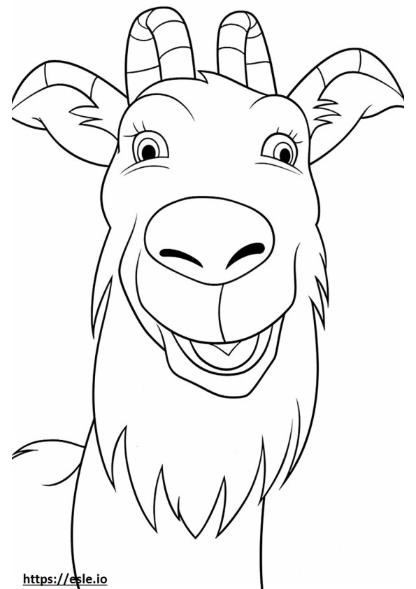 Emoji de sonrisa de cabra de LaMancha para colorear e imprimir