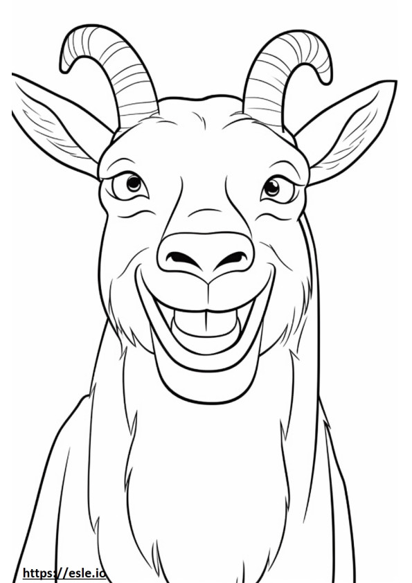 LaMancha Goat smile emoji coloring page