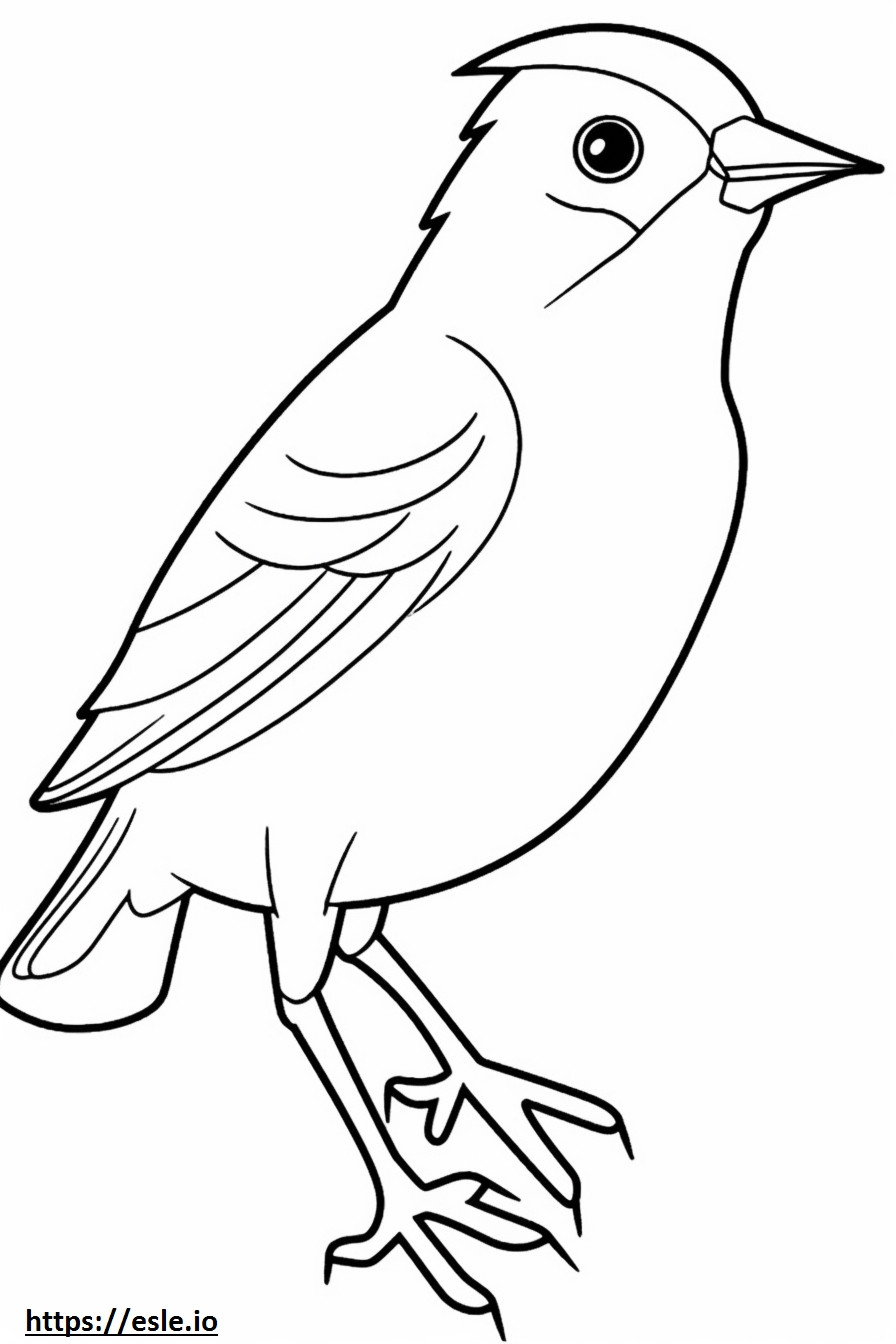 Cartoon Warbler din Canada de colorat
