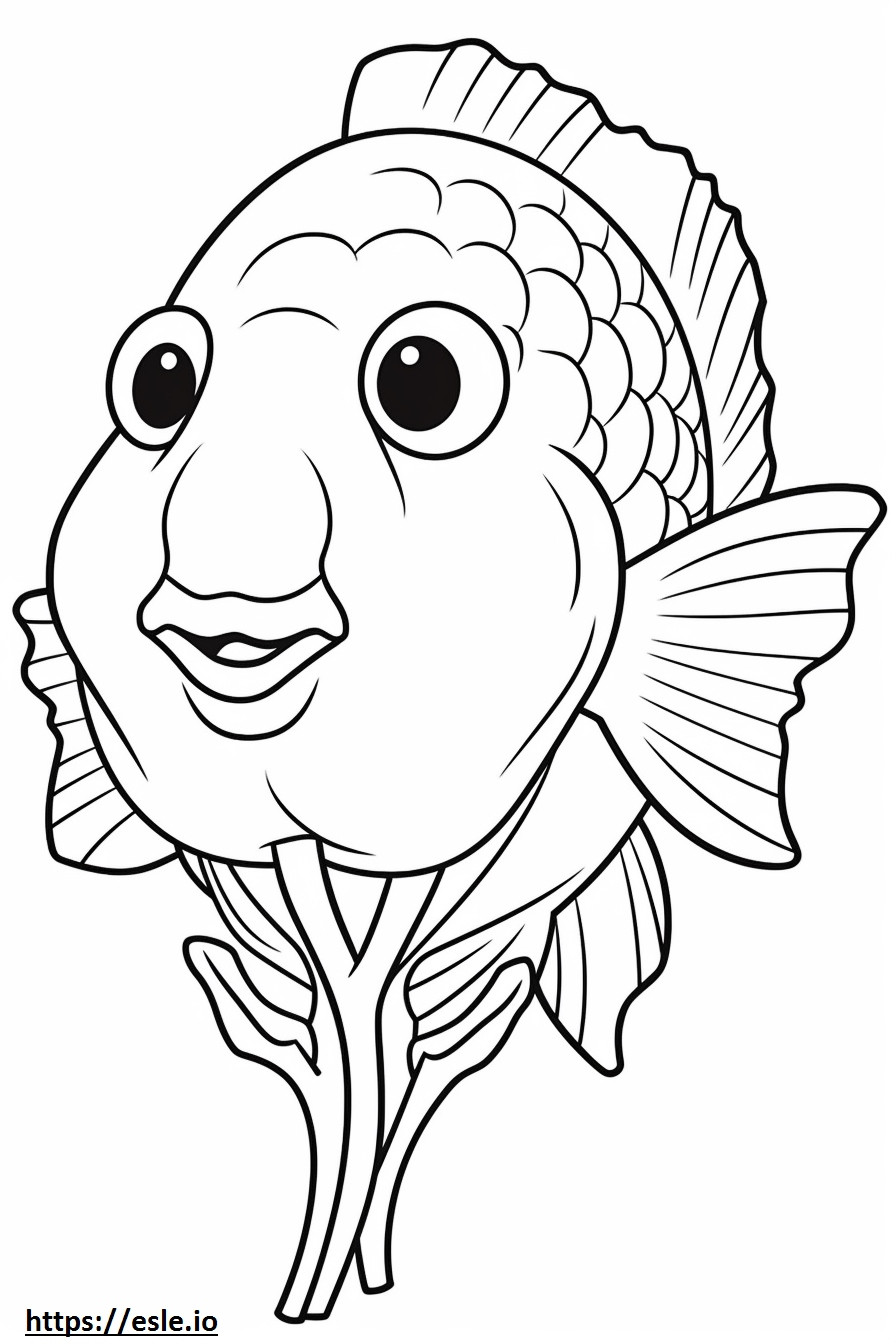 Flowerhorn Fish söpö värityskuva