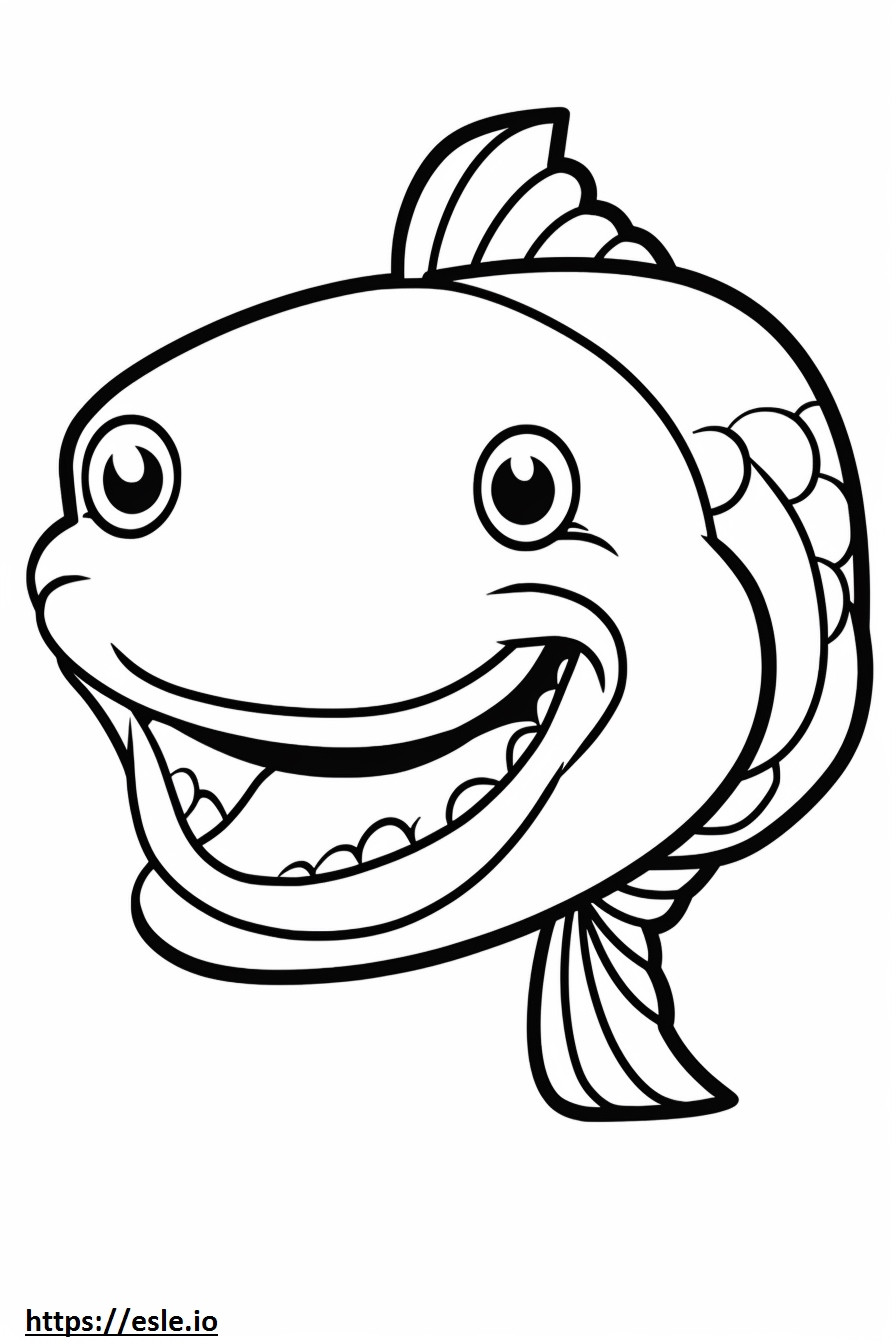 Coloriage Emoji sourire de Loach à imprimer