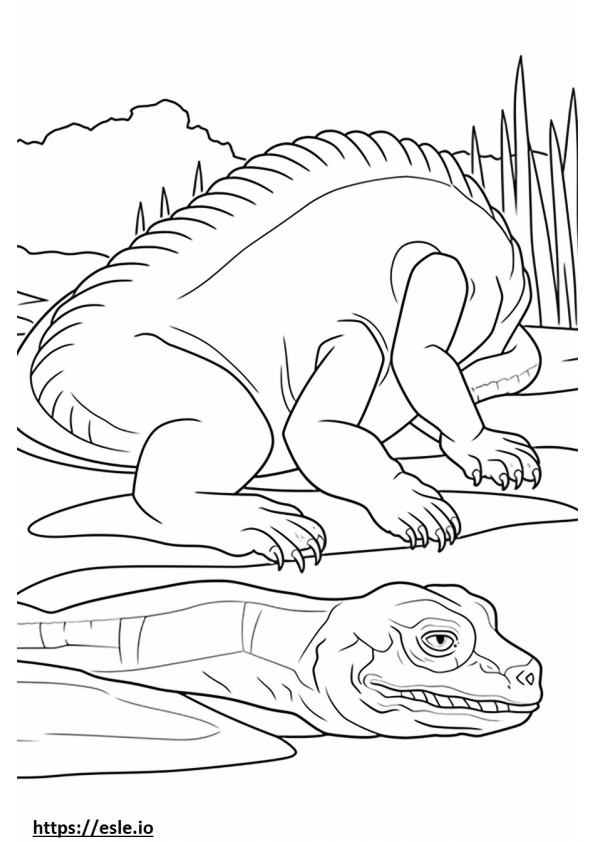 Iguana Tidur gambar mewarnai
