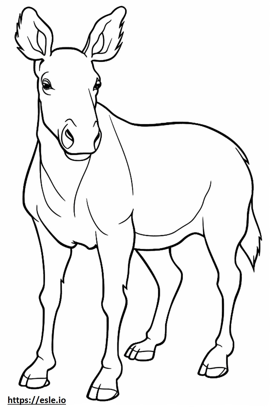 Moose cute coloring page
