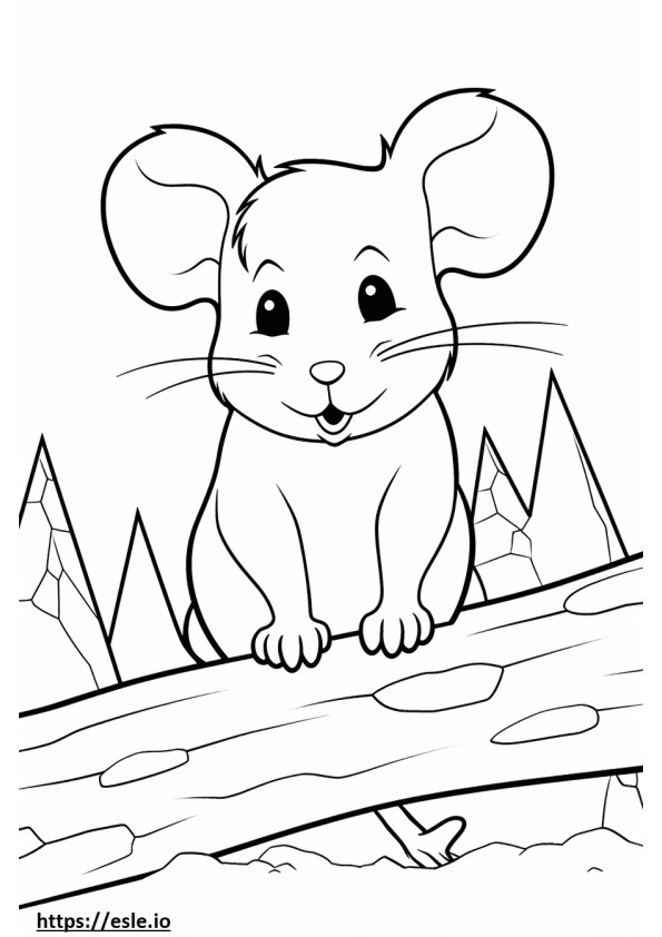 rato de madeira kawaii para colorir