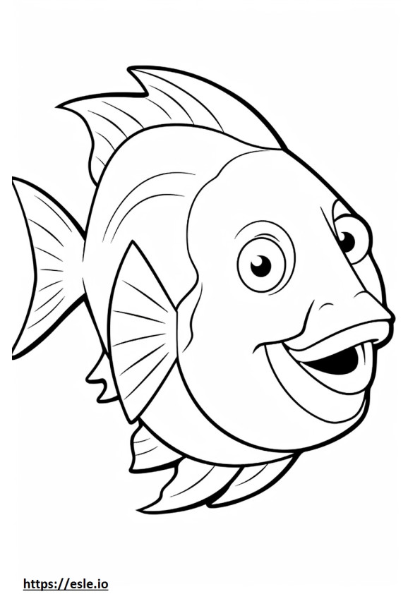 Maskeli Melek Balığı mutlu boyama