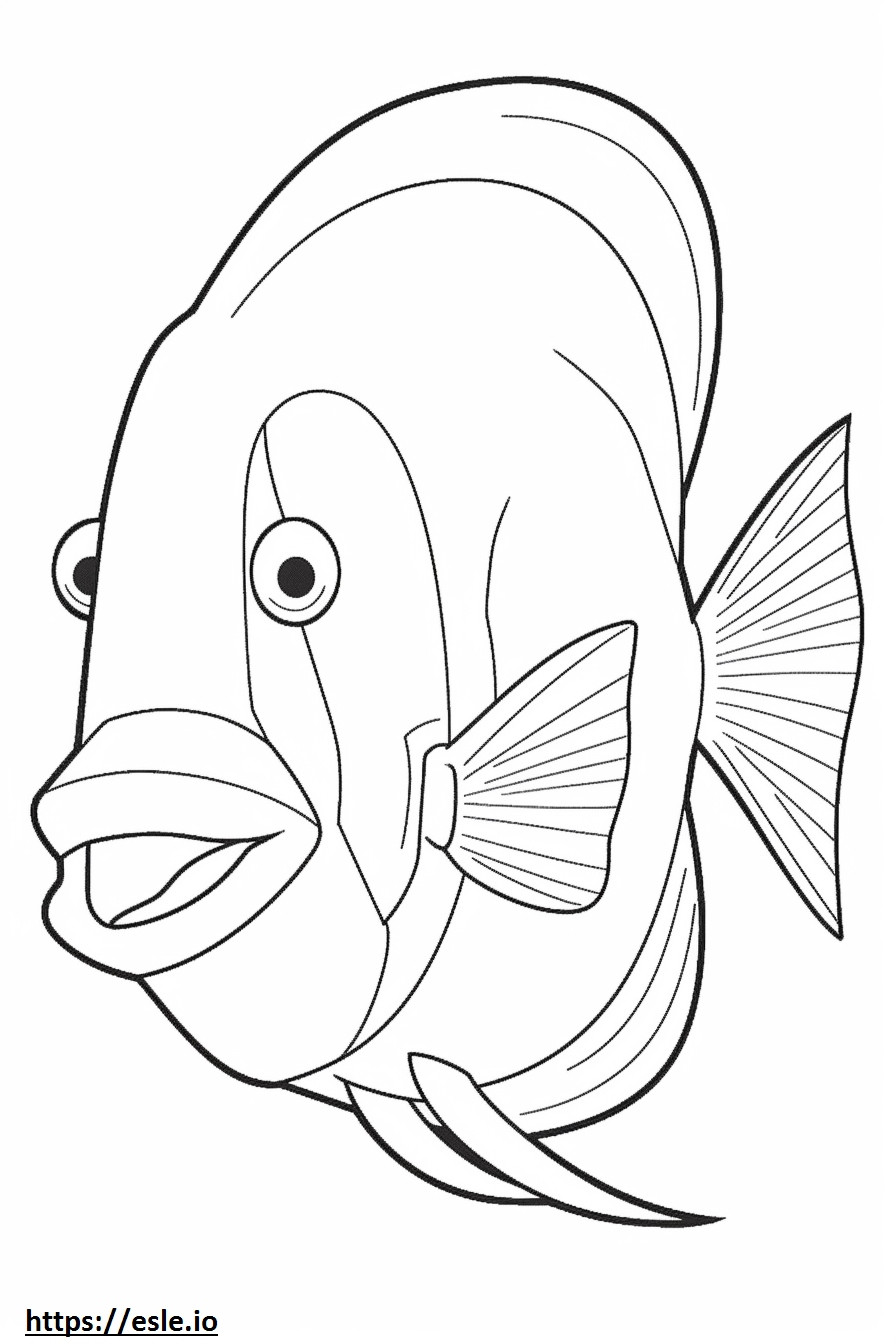 Masked Angelfish happy coloring page