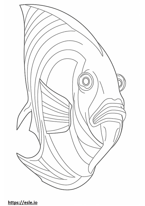 Pește-înger mascat fericit de colorat