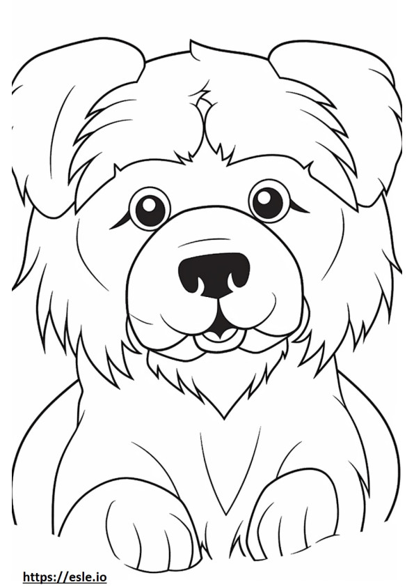 Morkie cartoon coloring page