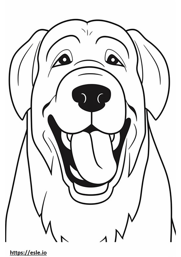 Spanish Mastiff smile emoji coloring page