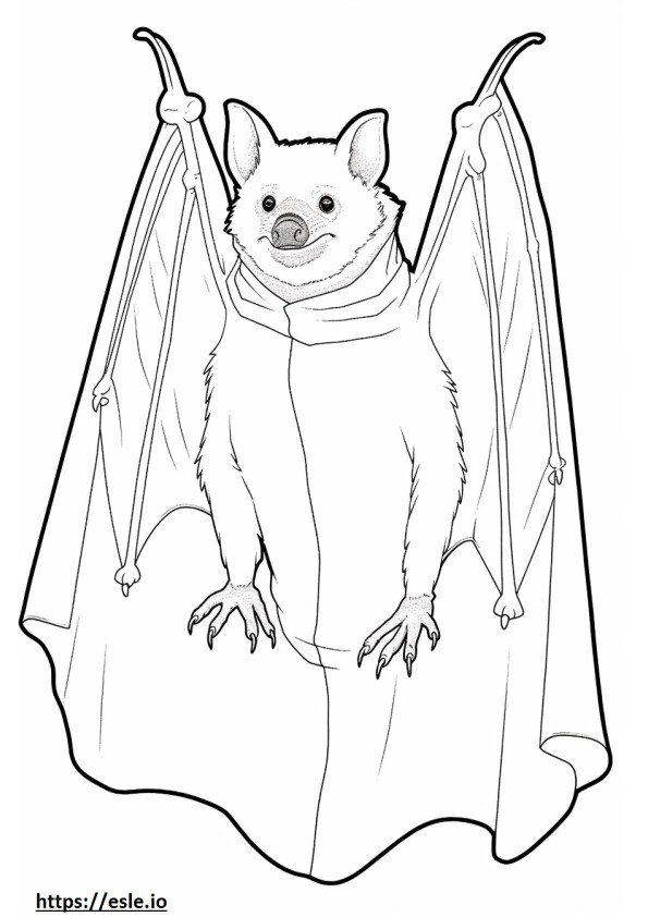 Golden-Crowned Flying Fox cartoon coloring page