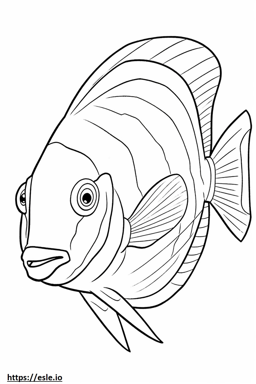 Schmiedeeiserner Falterfisch-Cartoon ausmalbild