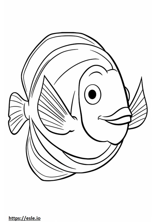 Ferforje Kelebek Balığı karikatür boyama