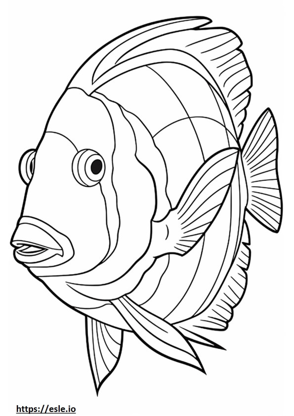 Wrought Iron Butterflyfish cartoon coloring page