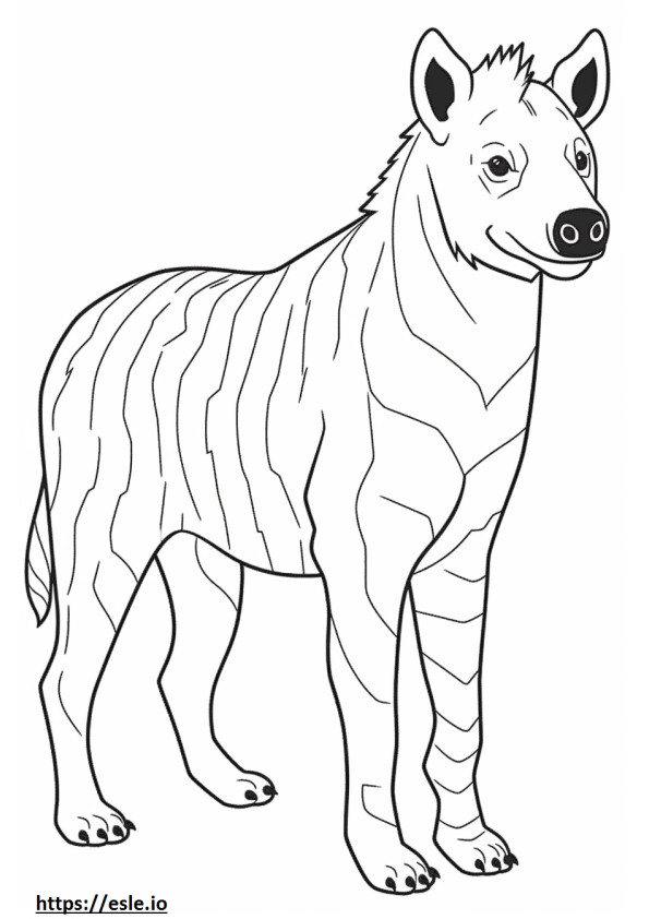 Striped Hyena happy coloring page
