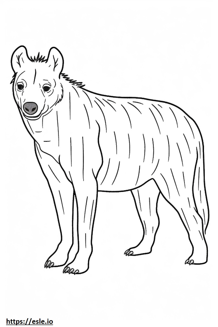 Striped Hyena happy coloring page