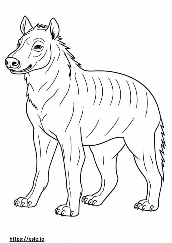 Coloriage Hyène rayée heureuse à imprimer