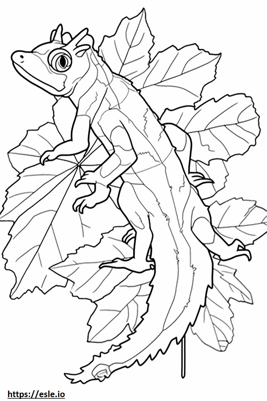 Satanische bladstaartgekko, volledig lichaam kleurplaat kleurplaat