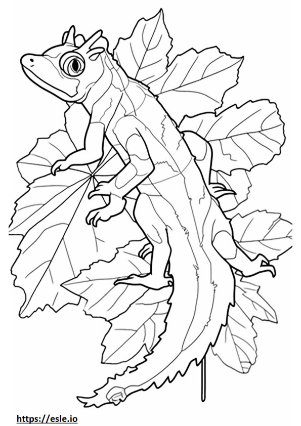 Coloriage Gecko satanique à queue de feuille corps entier à imprimer