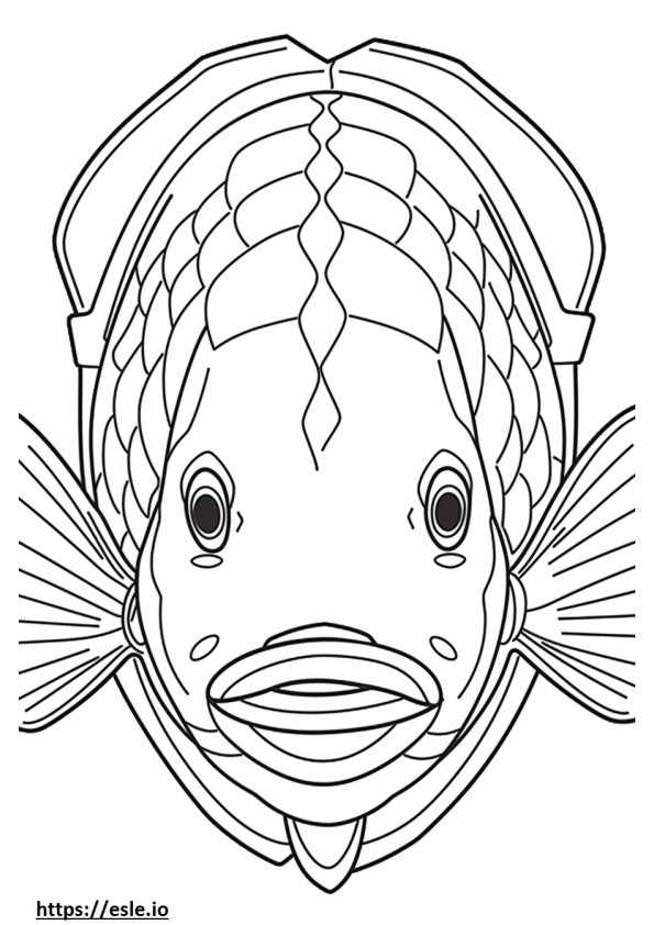 Coloriage Visage de poisson archer à imprimer