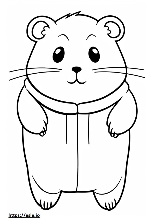 Hamster Kawaii para colorir