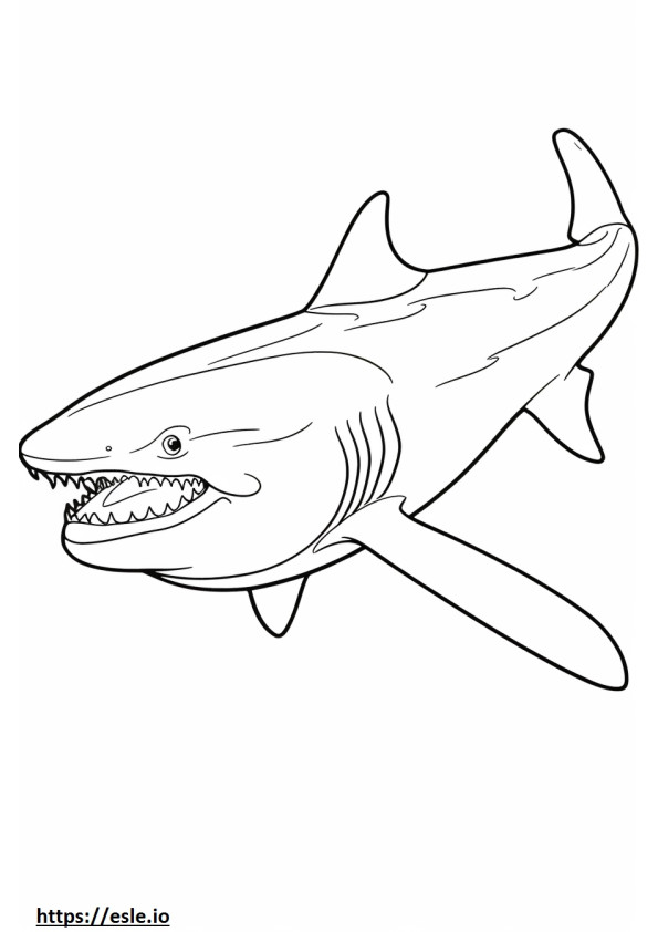 Kitefin Shark ystävällinen värityskuva