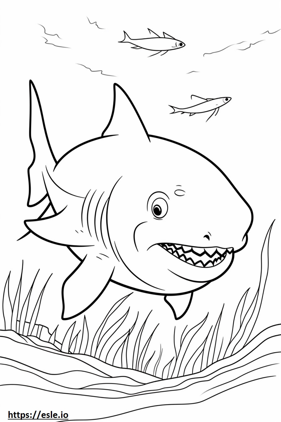 Kitefin Shark amigável para colorir