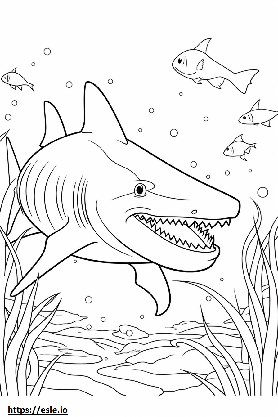Kitefin Shark amigável para colorir