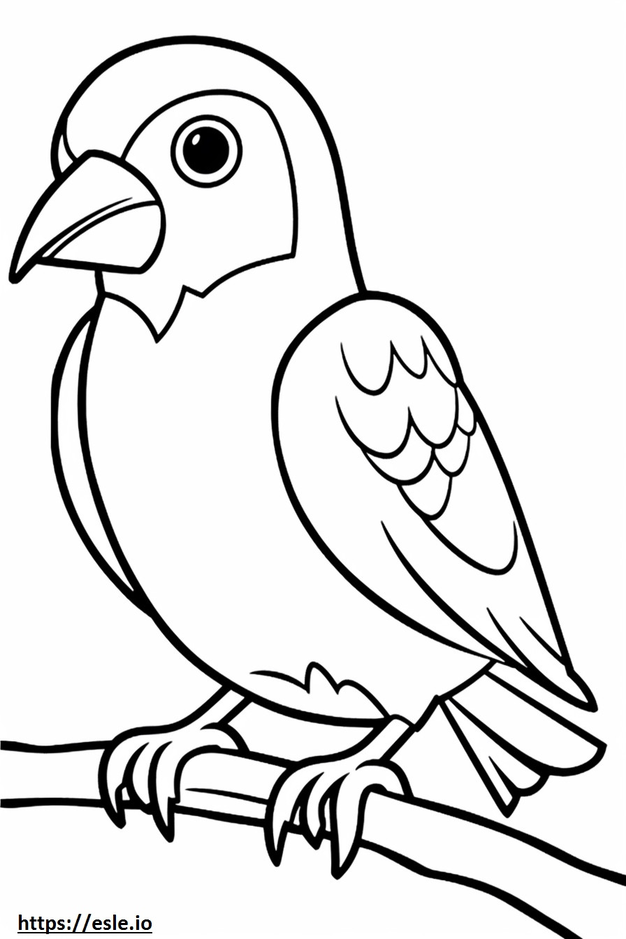 Pájaro Tejedor Kawaii para colorear e imprimir