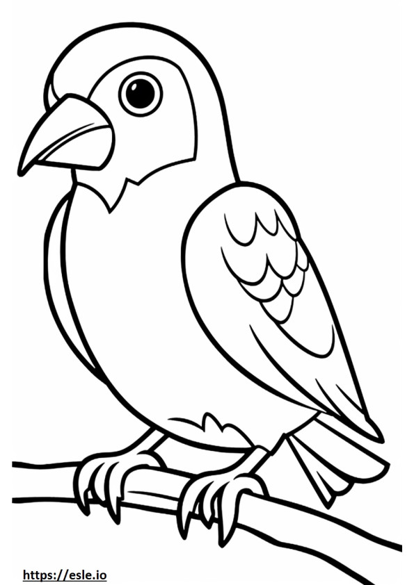 Wevervogel Kawaii kleurplaat