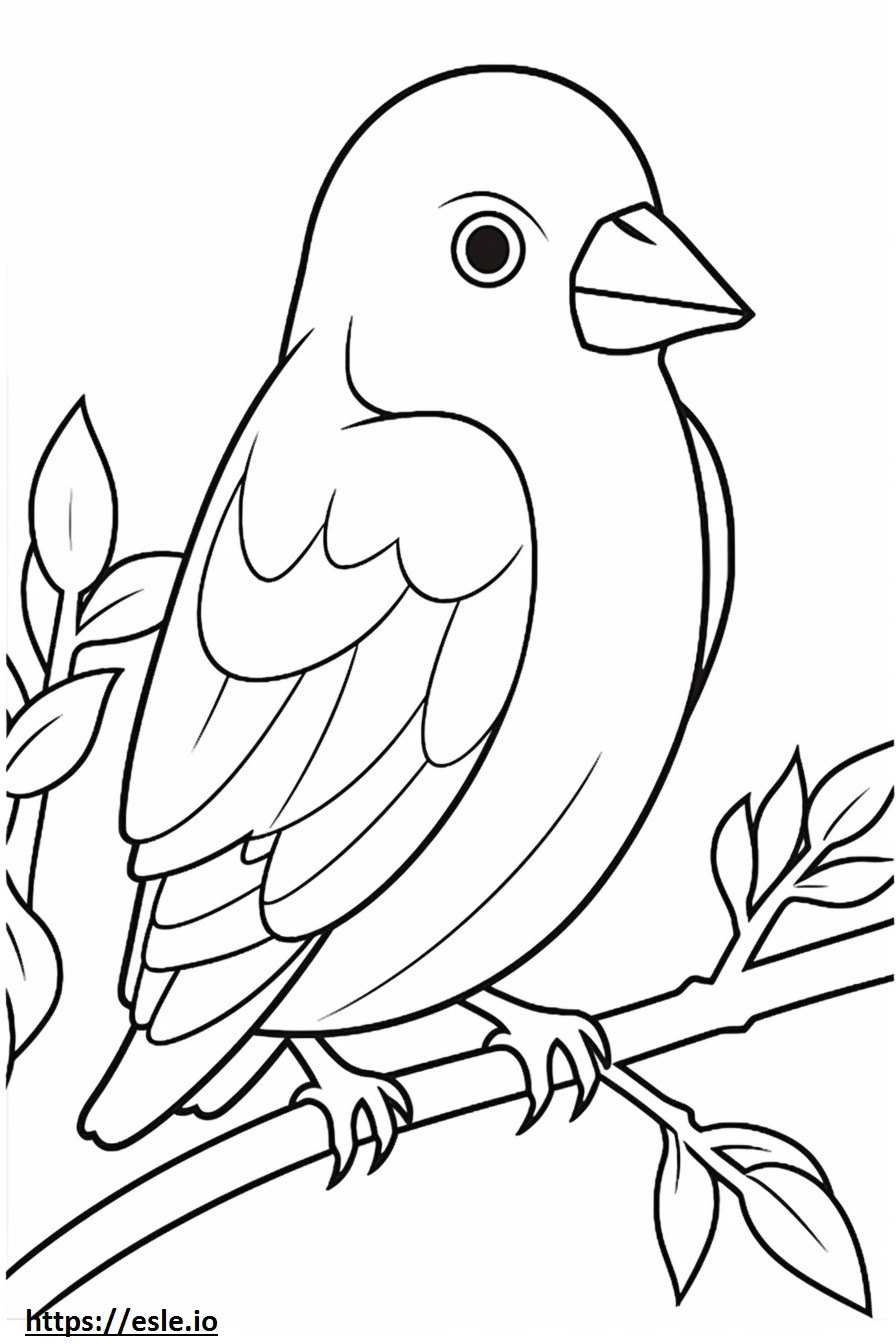 Weaver Bird Kawaii värityskuva