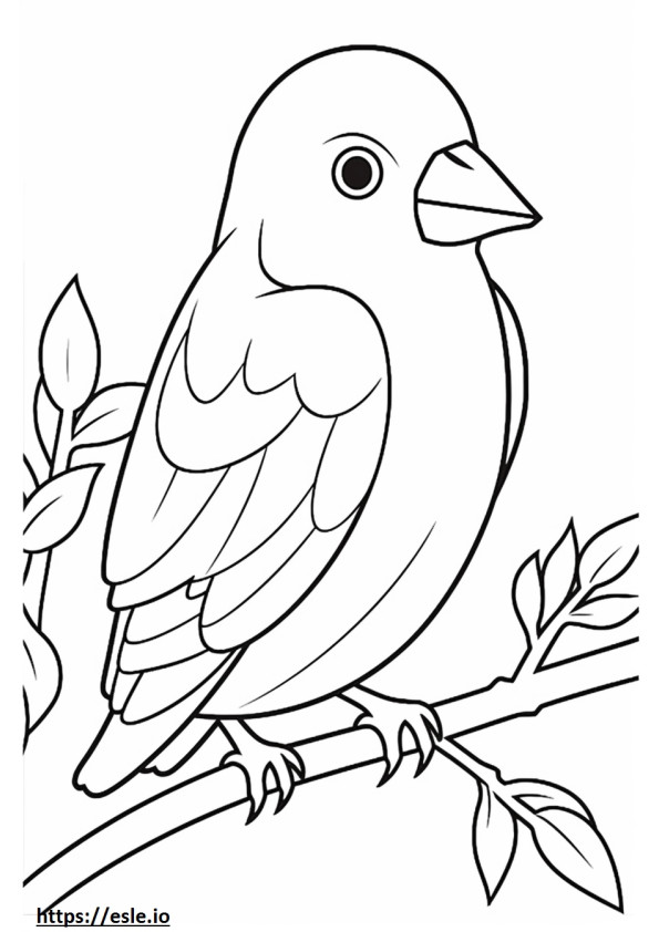 Weaver Bird Kawaii värityskuva