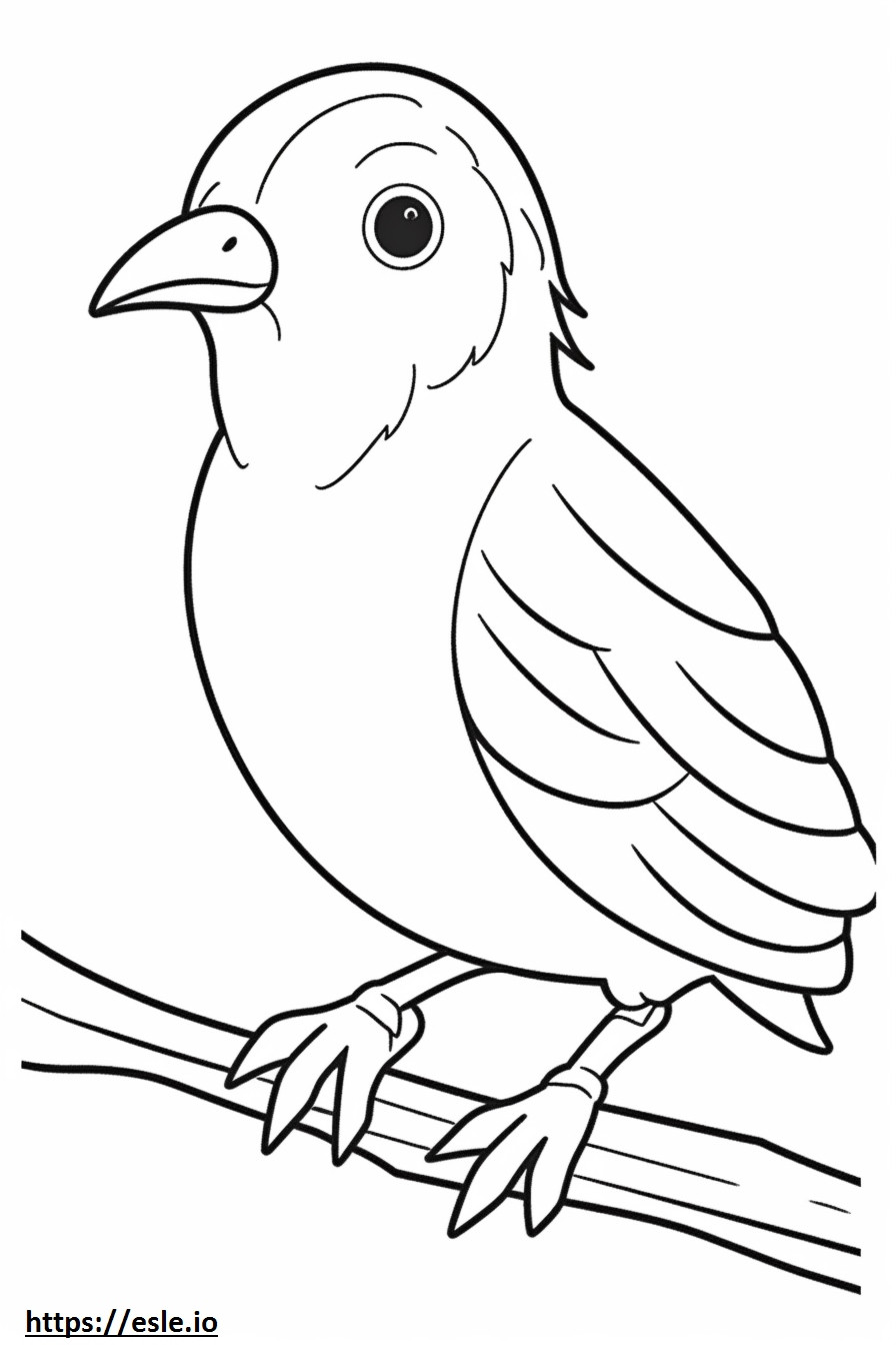 Uccello tessitore Kawaii da colorare