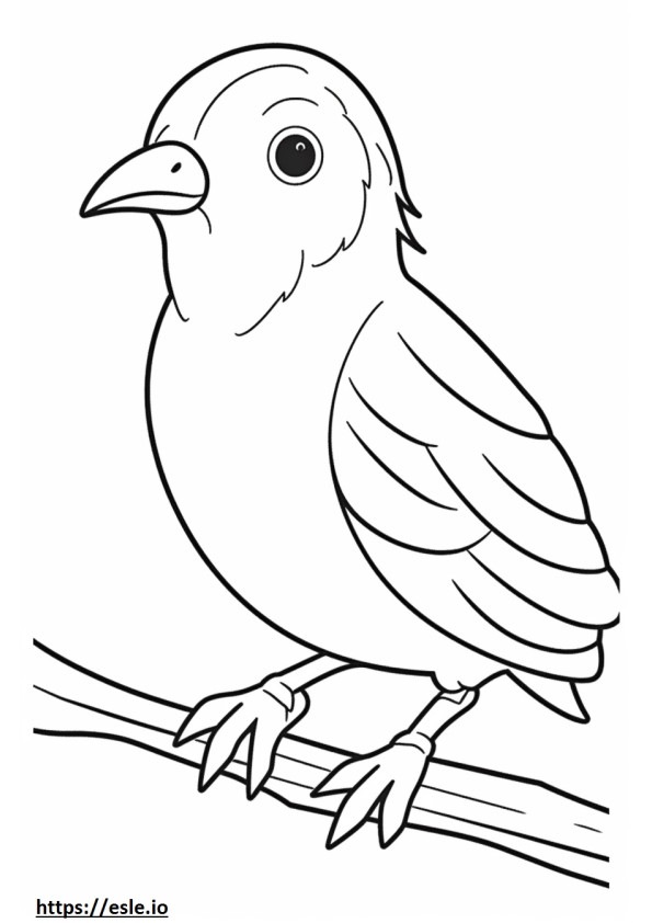 Wevervogel Kawaii kleurplaat