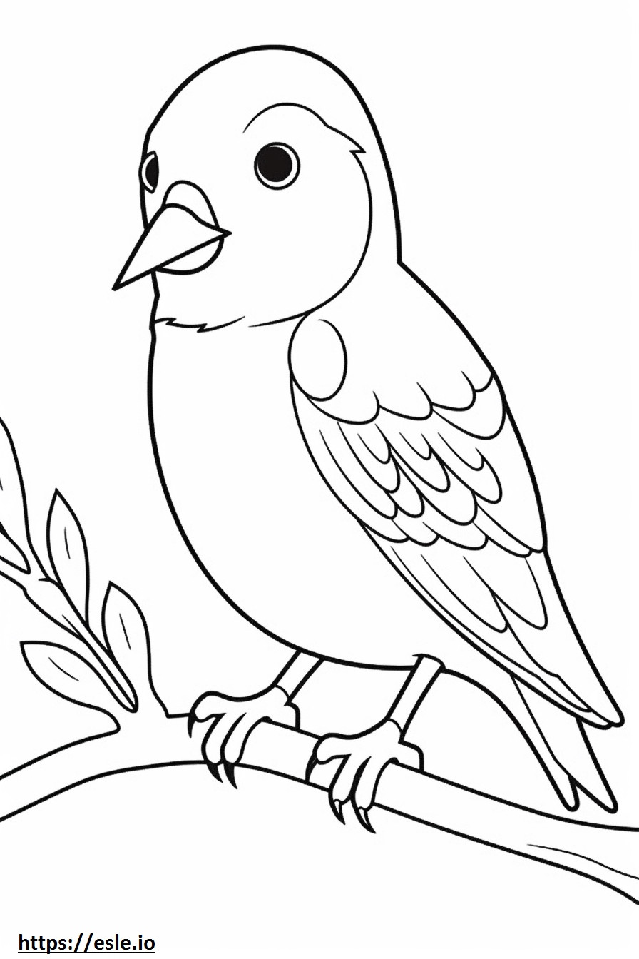 Coloriage Oiseau tisserand Kawaii à imprimer