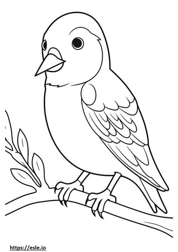 Uccello tessitore Kawaii da colorare