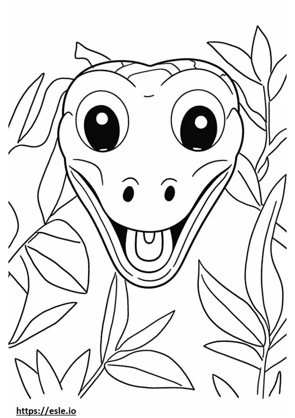 Asian Vine Snake face coloring page