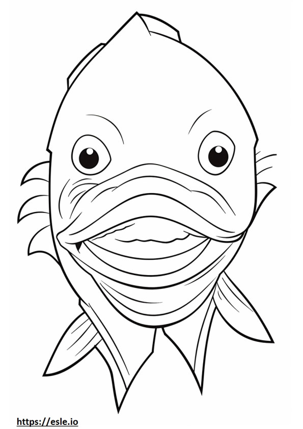 Catfish face coloring page