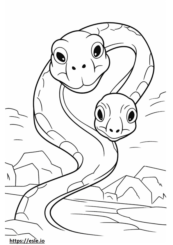 Flying Snake cute coloring page