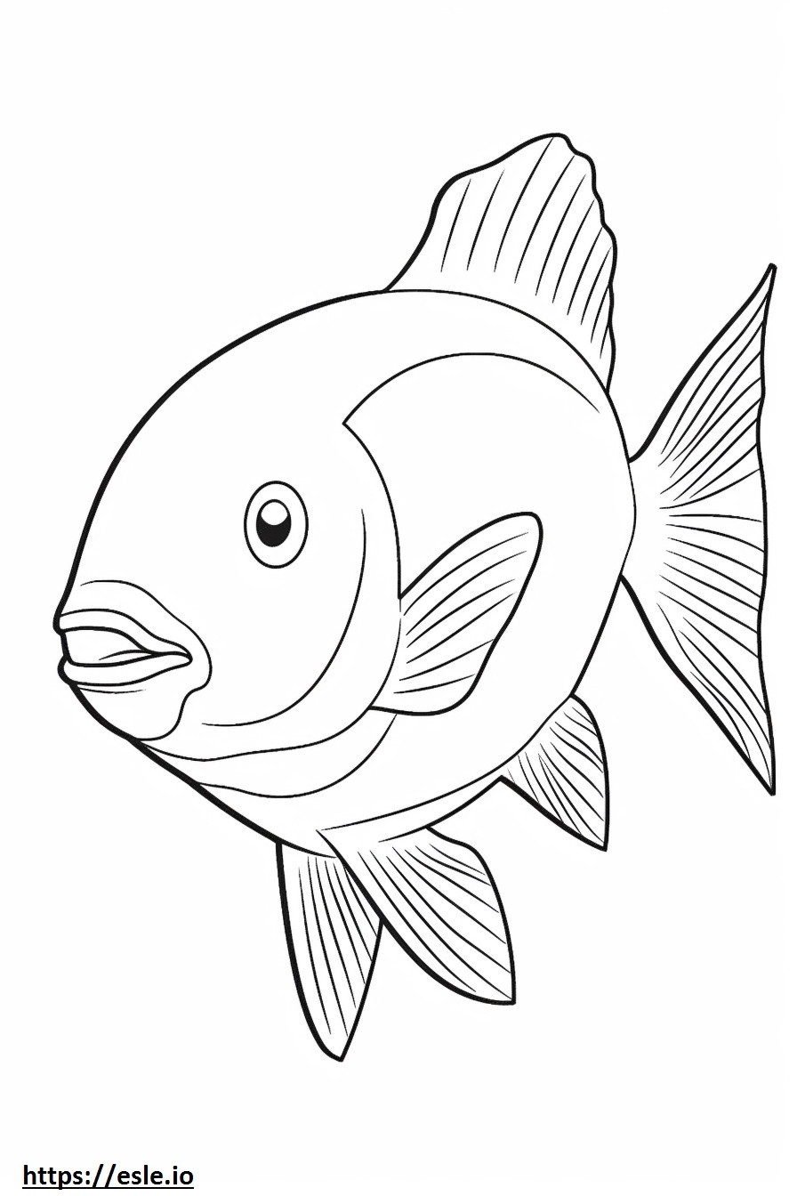 Ölfisch Kawaii ausmalbild