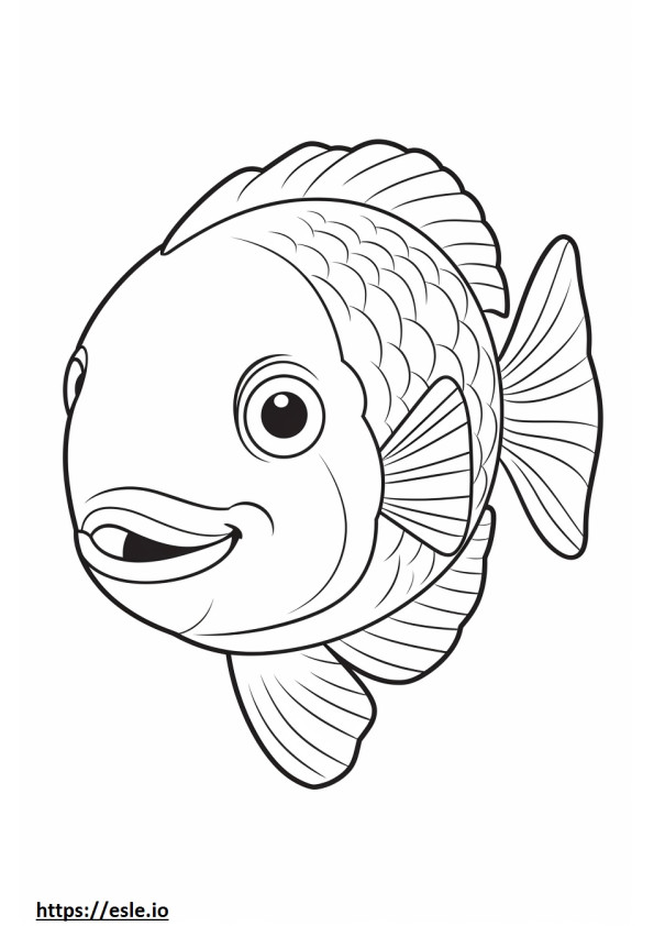 Ölfisch Kawaii ausmalbild