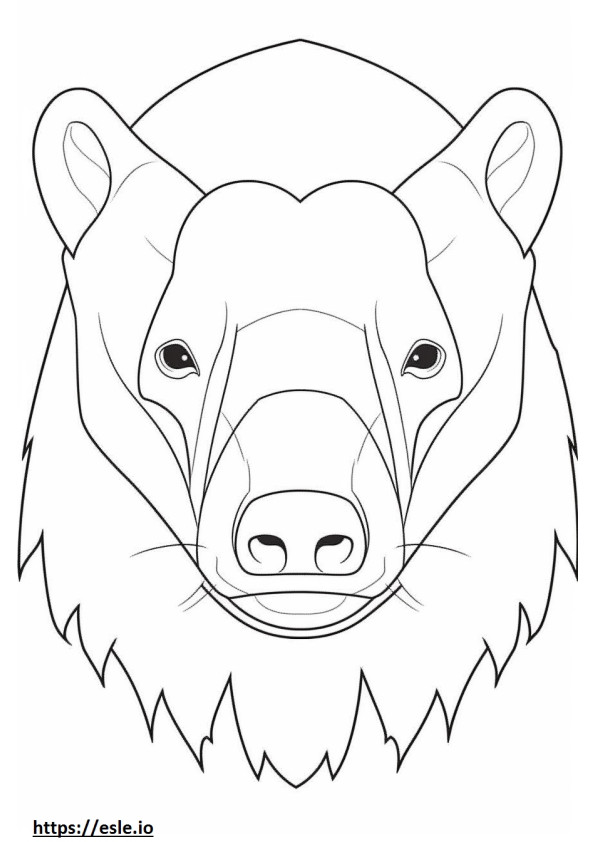 Honey Badger face coloring page
