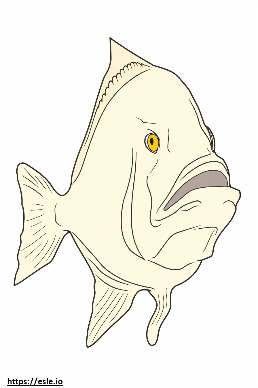 Red-Lipped Batfish face coloring page